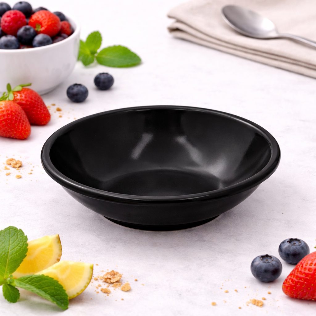 CAJA DE 48 PLATOS POSTRE 10.8 CM NEGRA, ENVIO INCLUIDO