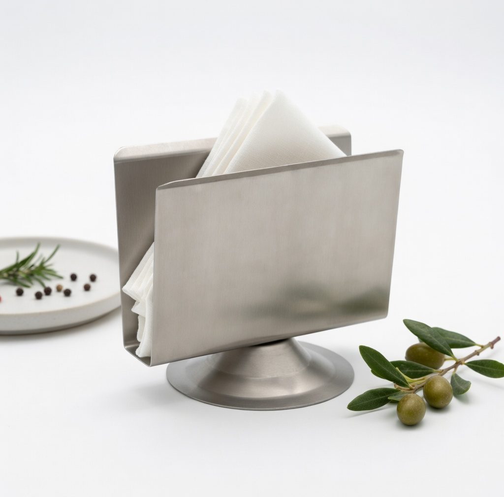 CAJA DE 24 SERVILLETERO CON BASE 14X11CM. ACE. INOX. ENVIO GRATIS