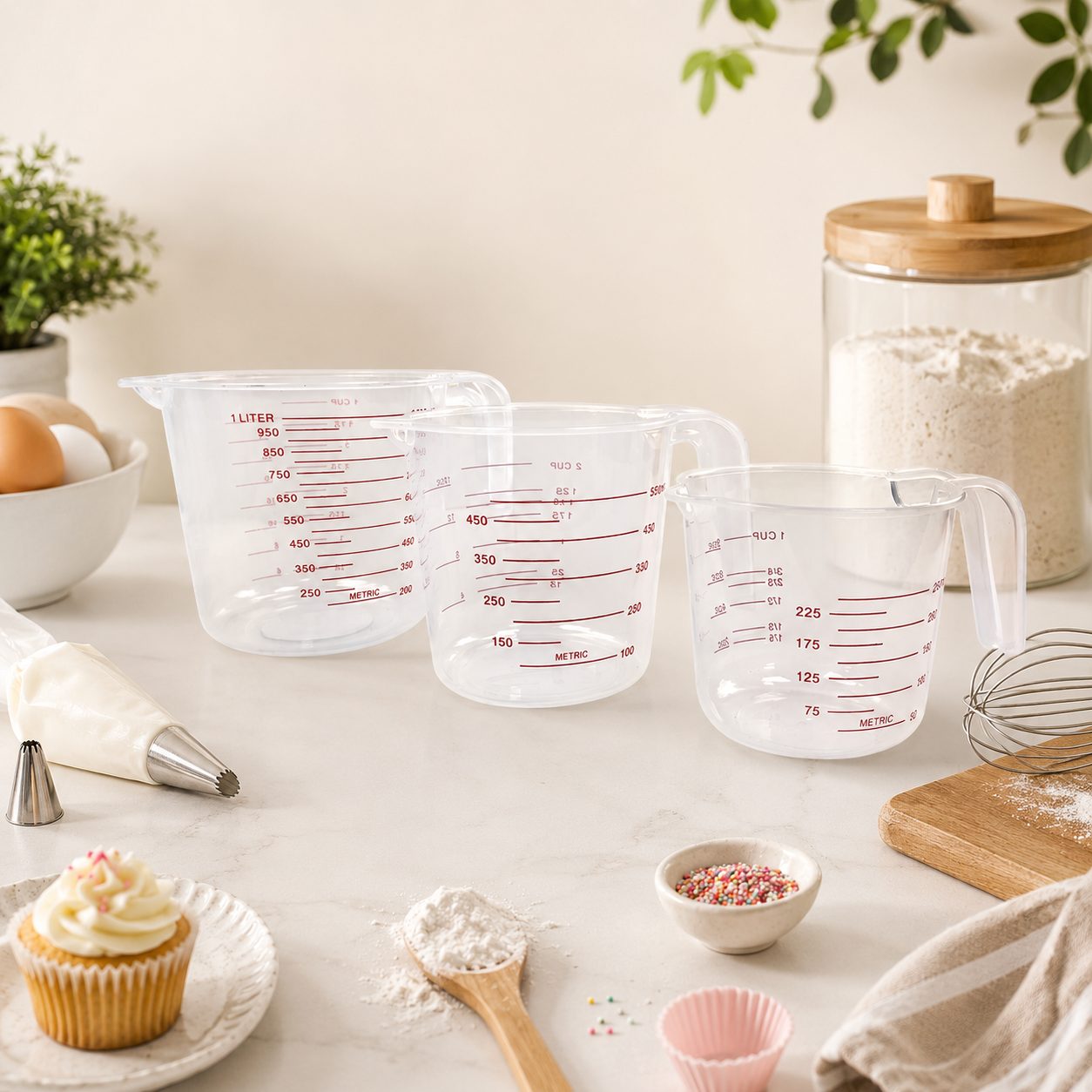 CAJA 36 PIEZAS JGO3 DE TAZAS MEDIDORAS 1000,500,250ML, ENVIO GRATIS (Copia)