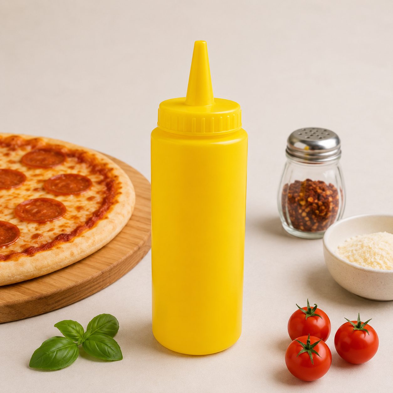 BOTELLA DISPENSADORA 8OZ PLAST. AMARILLO, ENVIO GRATIS