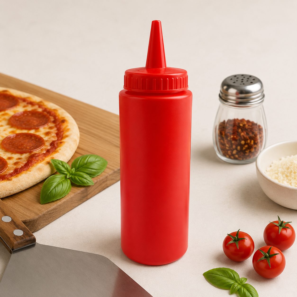 BOTELLA DISPENSADORAS 8OZ PLAST. ROJO, ENVIO GRATIS