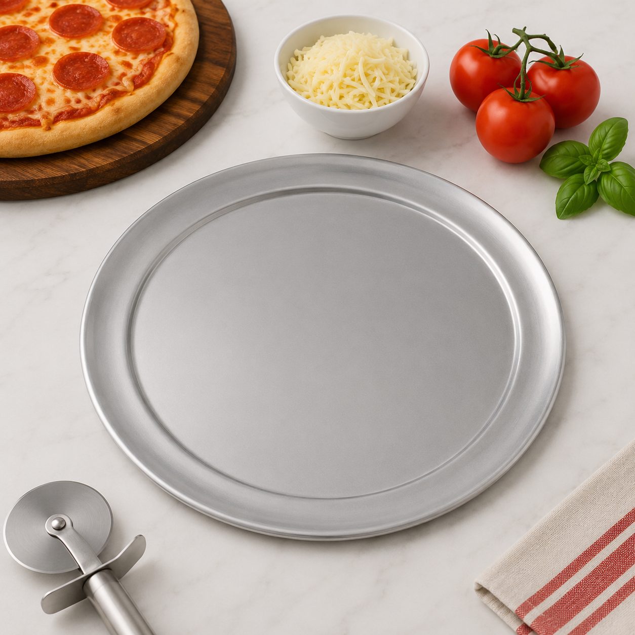 CHAROLA PARA PIZZA 14" 35CM ALUMINIO, ENVIO GRATIS
